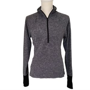 SO American Heritage Long Sleeve 1/4 Zip Pull Over Fleece - Grey & Black - Med